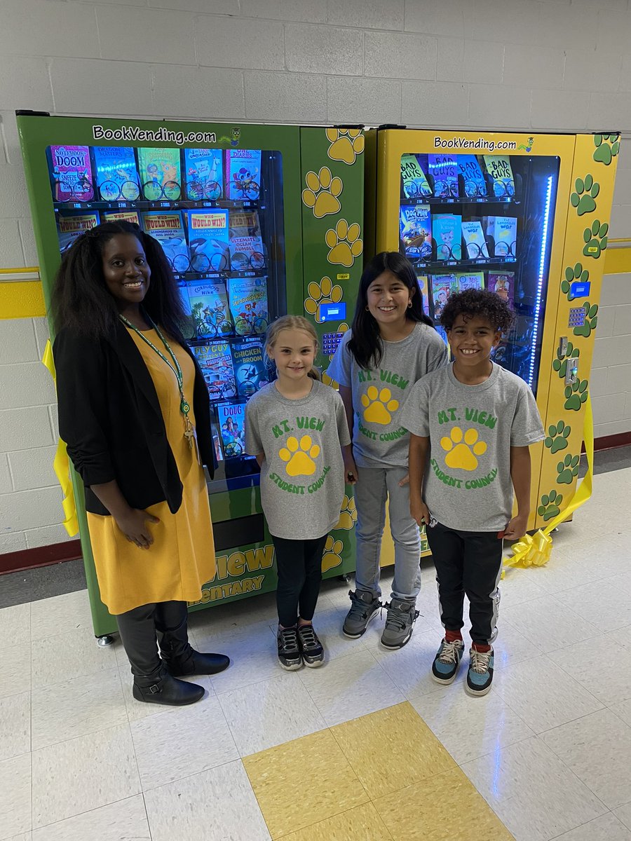 We are so excited and we just can’t hide it!! Look at our brand new book vending machines. Students will be able to earn special golden coins to receive a free book. The students can’t quit talking about it!!