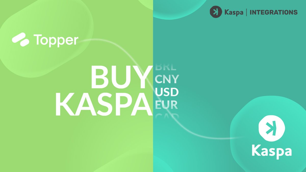 kaspaunchained's tweet photo. 🔥The @UpholdInc news keeps flowing today!  Thanks to #Topper by #Uphold, you can now buy $KAS directly via the website, https://t.co/n7UideygcF.
• Set your purchase amount
• Select $KAS
• Select fiat currency
• Enter your wallet address
• Click Get Started
• Finalize on the Topper page
You’re done!

Learn More: https://t.co/umAgnRwjEv

#adoption #Integration #Fiat2Crypto