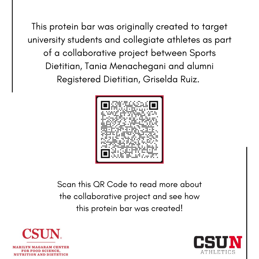 The CSUN Marilyn Magaram Center proudly introduces our Matabar Protein Bar.  Check out this post to see how you can purchase this delicious bar! 

For any questions please contact the Marilyn Magaram
Center at (818) 677-3102 or
magaram.center@csun.edu.