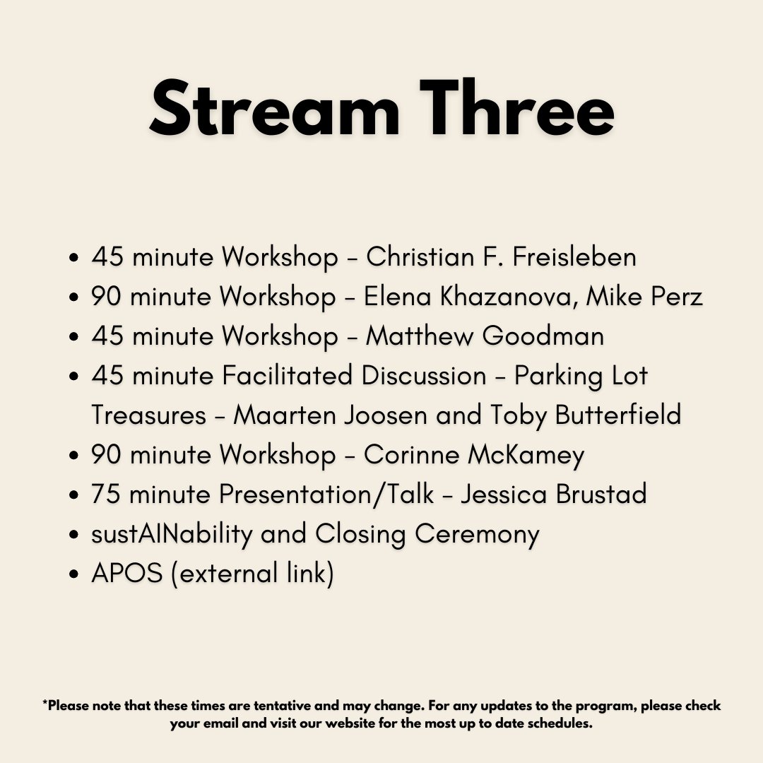 AINNetwork's tweet image. Our conference is about to kick-off! Check out our program, with our stream channels, and see which sessions peak your interest! 👀 

appliedimprovisationnetwork.org/sustainability…