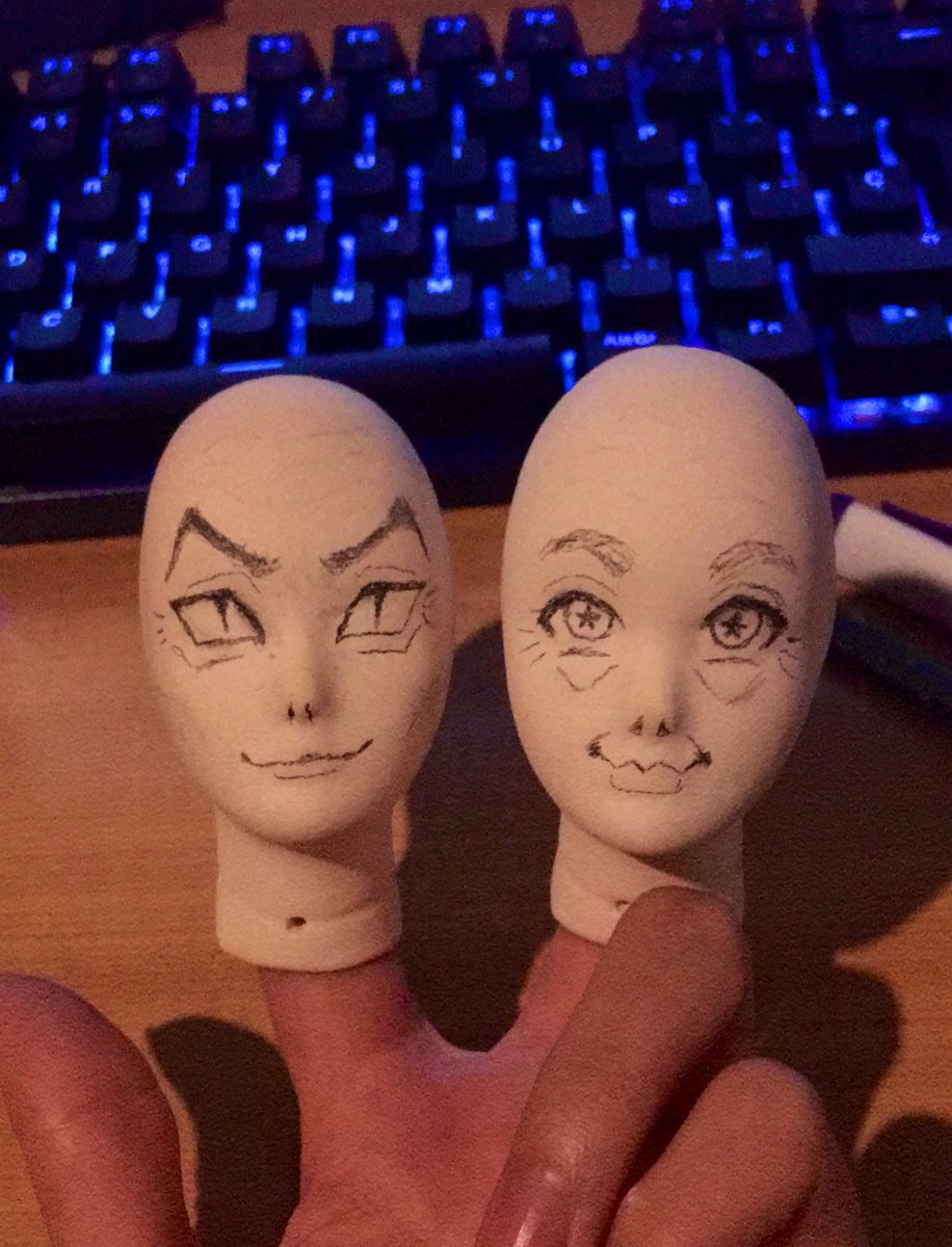 They’ll always find each other, even as blank antique ceramic dollheads