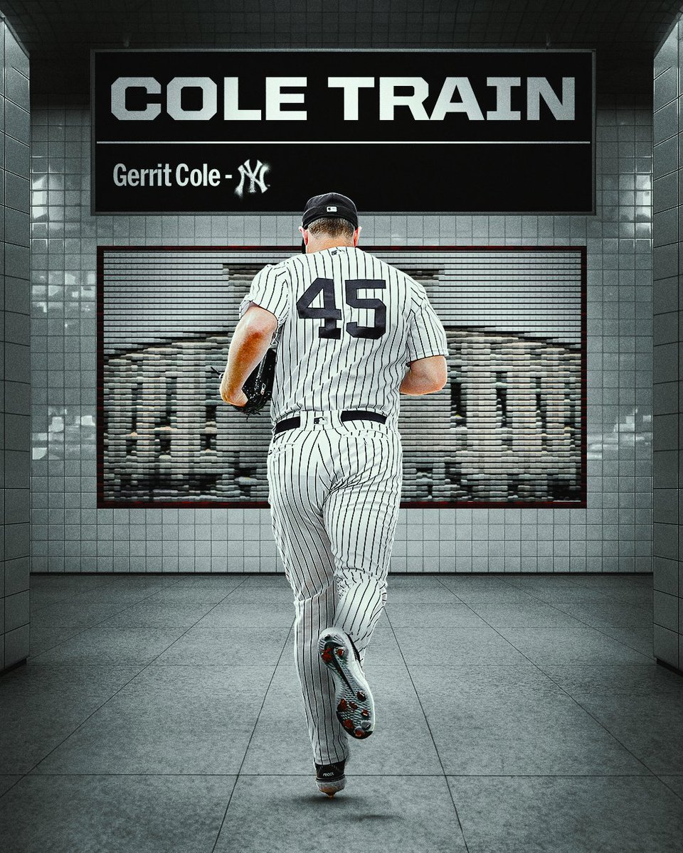 MLB's tweet photo. Stand clear, Gerrit Cole wins his first career Cy Young Award. 🚂 https://t.co/8YHyhegJye