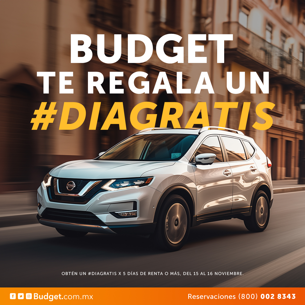 ¡Haz tu viaje aún más especial! Renta con Budget por 5 días o más y te regalamos 1 día gratis. La escapada perfecta está a un clic de distancia. Reserva ahora usando el código #DIAGRATIS bit.ly/3MLQjmX

#RegaloParaTi #ViajaConBudget #BuenMes #Noviembre #Budget