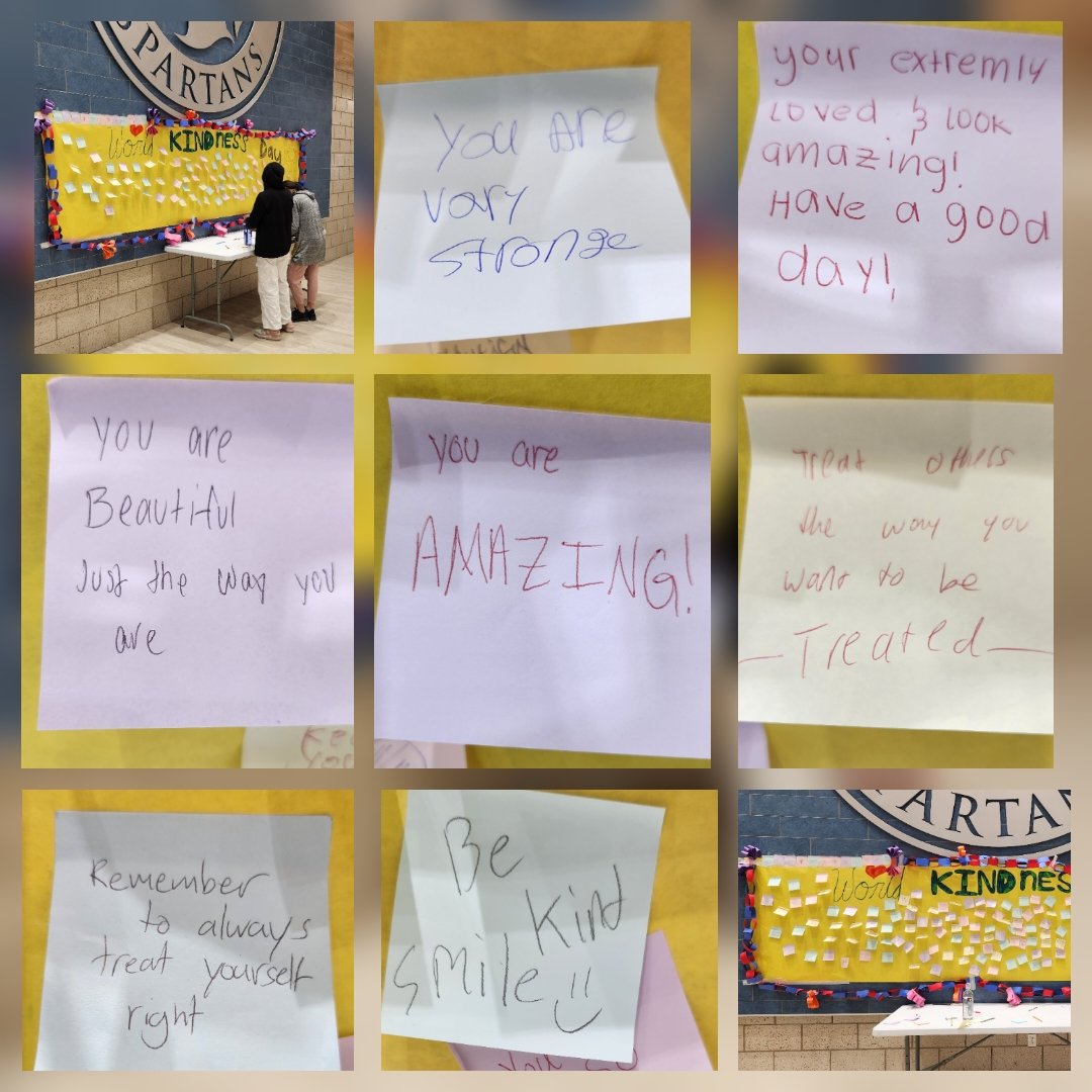 We recognized World Kindness Day yesterday. Students were able to leave a word of kindness or take one if they needed it. 
#hereatlincoln
#d69
#lincolnspartans
#kindness