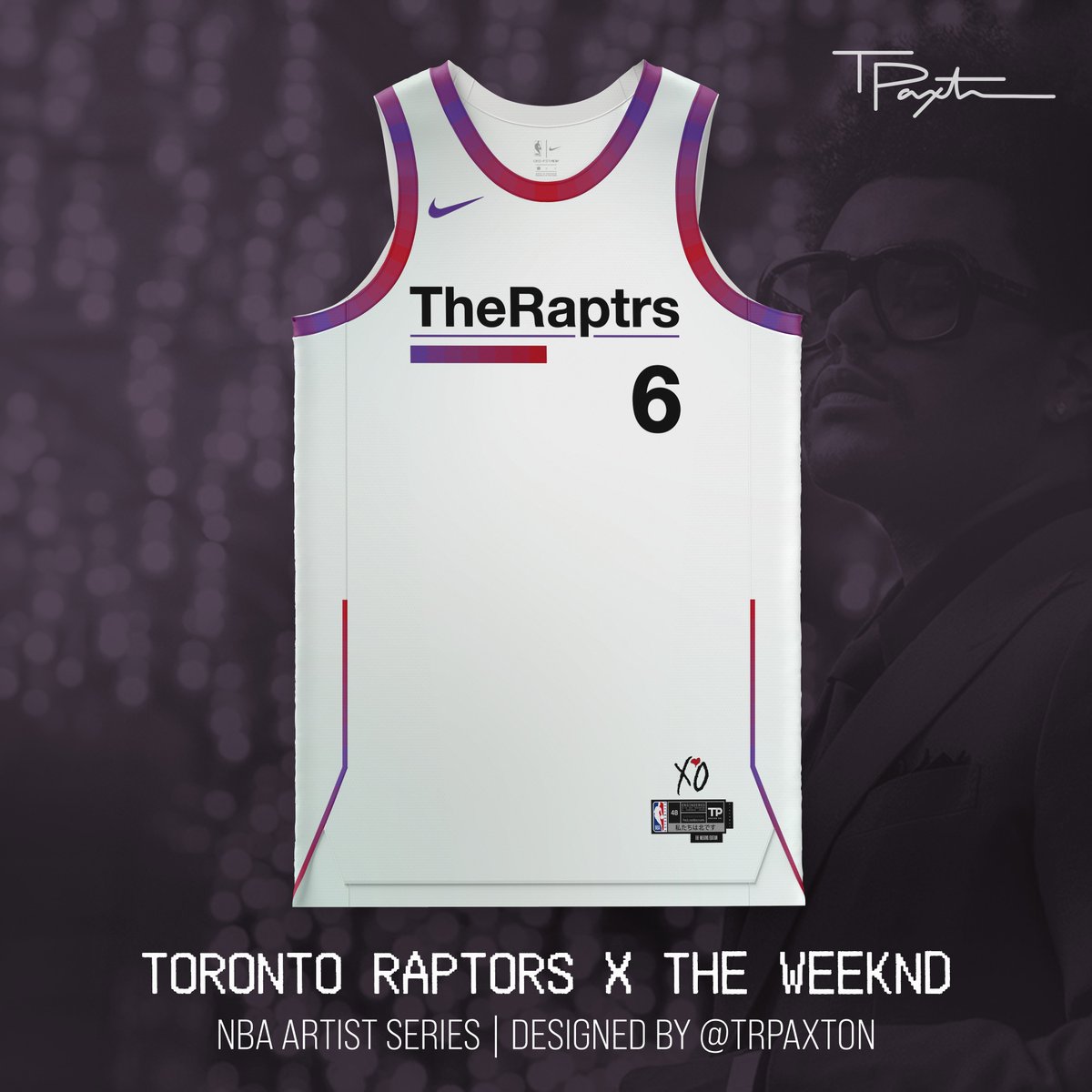 NBA ARTIST SERIES | @Raptors x @theweeknd

A mysterious start that turned into one of the best-selling artists of all time. (Sound familiar, Raptors fans?) Embracing #TheTrilogy, this concept channels Abel’s eye for design and embraces all that is Toronto.

#WeTheNorth