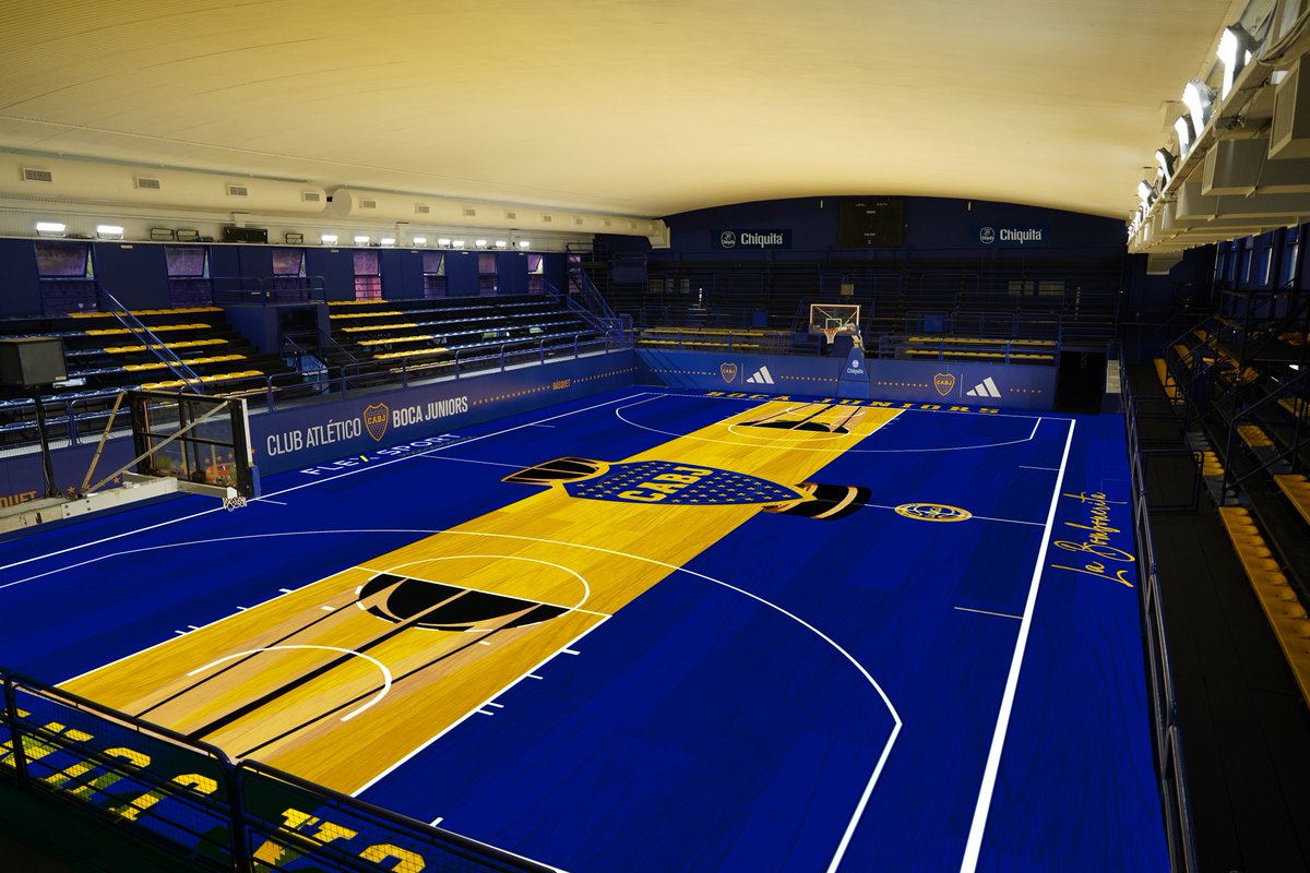 BasquetBocaJrs's tweet photo. Bueno… ¿querían ver como quedaría el piso del #InSeasonTournament de la #NBA en la Bombonerita?

¡Así! 🤟🏀🏟️🔵🟡🔵 https://t.co/os2VlUIyYI