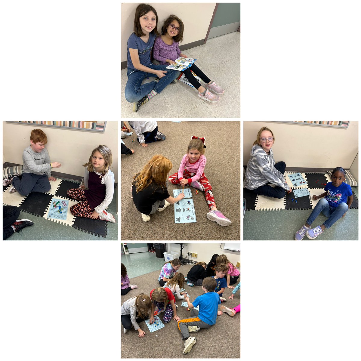 Our grade 4 and grade 1/2 learning buddies having fun playing math games and reading. <a href="/LynndaleHeights/">Lynndale Heights PS</a>