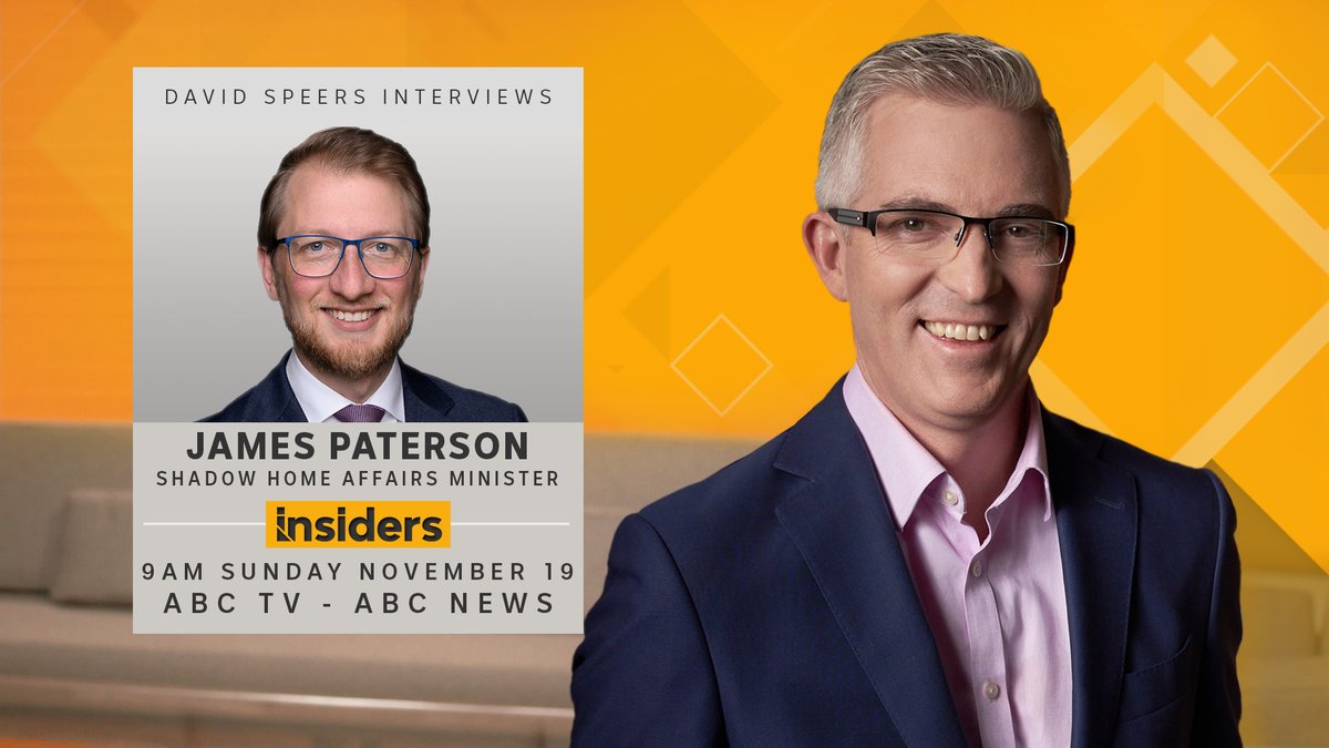 abcnews's tweet photo. On #Insiders this Sunday, David Speers will interview Shadow Home Affairs Minister James Paterson #auspol https://t.co/IJaMWLMdlH