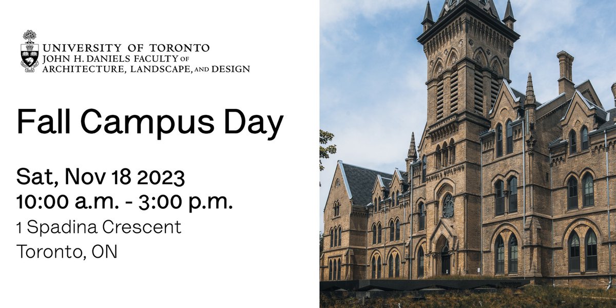 Application season is upon us! The Daniels Faculty of Architecture, Landscape, and Design is opening its doors on November 18 for Fall Campus Day. Learn more about what makes the Daniels Faculty the best place to continue your studies and start a career!