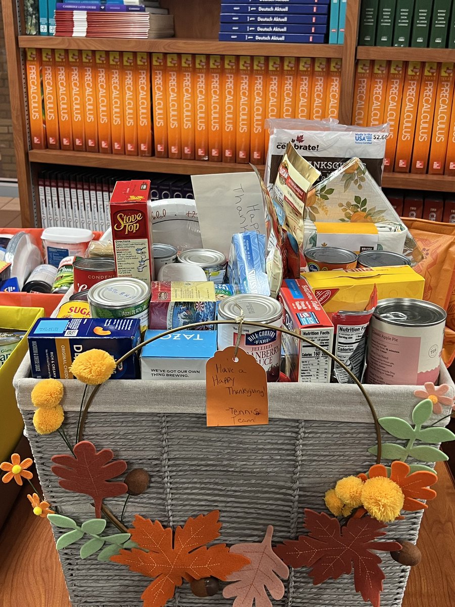 Cy_FairTennis's tweet photo. Great work from our Bobcats to donate an awesome Thanksgiving basket to a family in need #bfnd https://t.co/OOQ7oovEmf