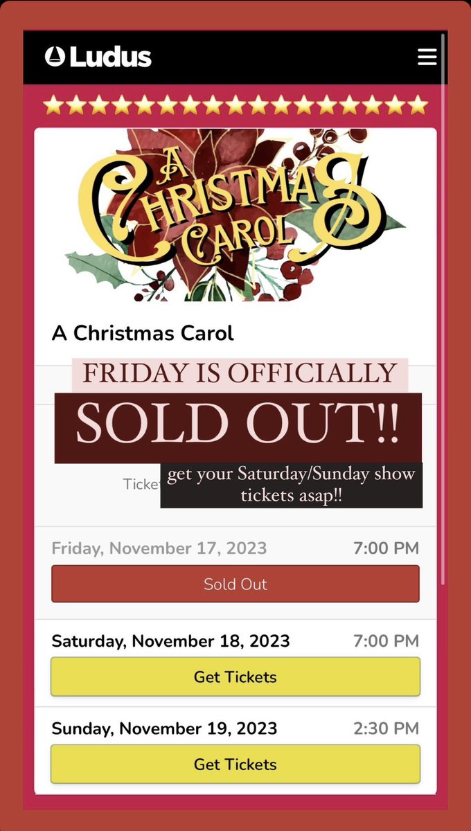 TheaterHhs's tweet photo. Friday night is sold out! Get your tickets ASAP for Saturday and Sunday! https://t.co/IsLaTuyHgd