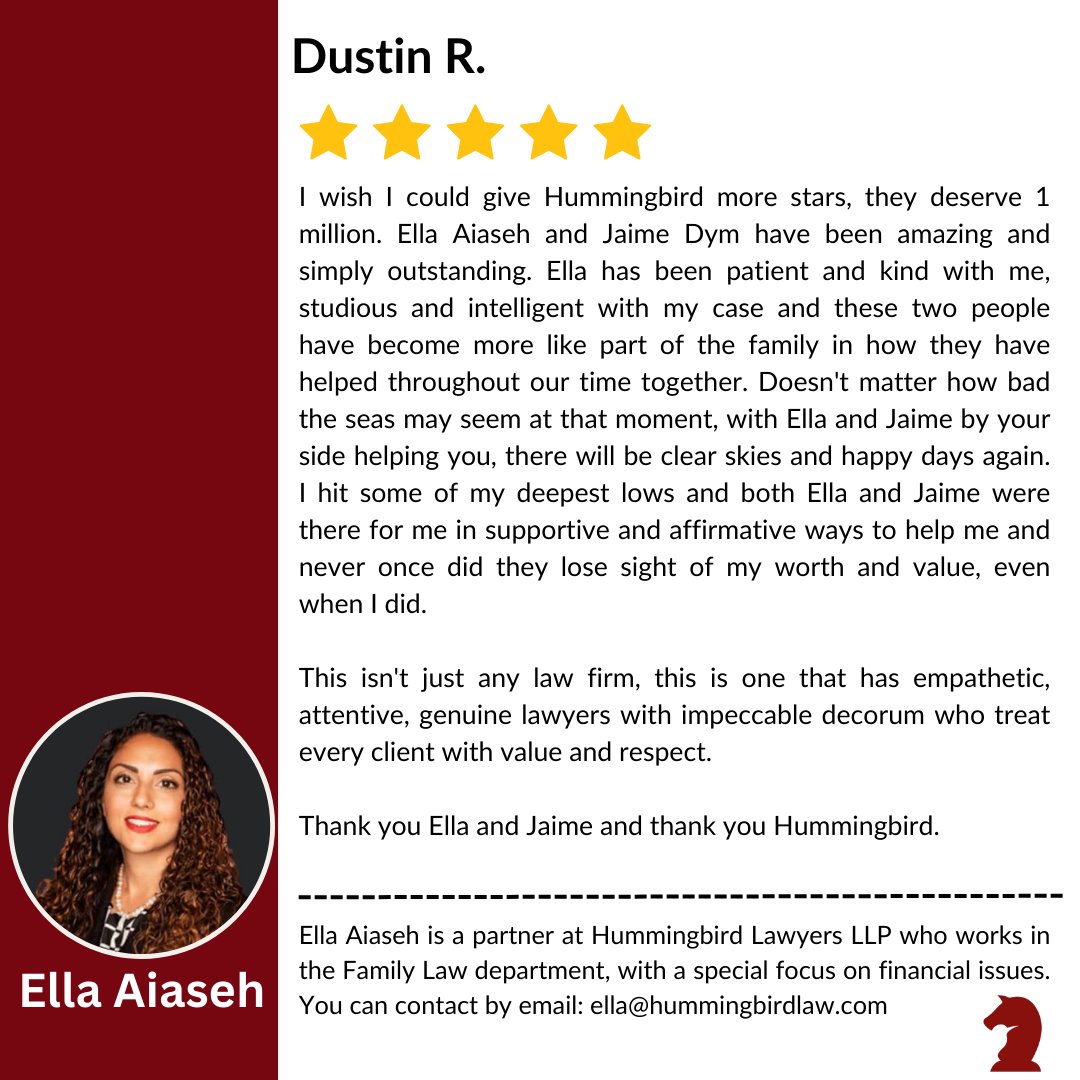 HummingbirdLaw's tweet photo. Our firm values each client’s experience and believes that providing legal services is a serious undertaking commensurate with making significant marks in their life journeys.

#lawyer #familylaw #familylawlawyer  #litigation #lawyering #lawyersofinstagram #lawyerslife #thankful https://t.co/SlmS7CubtK