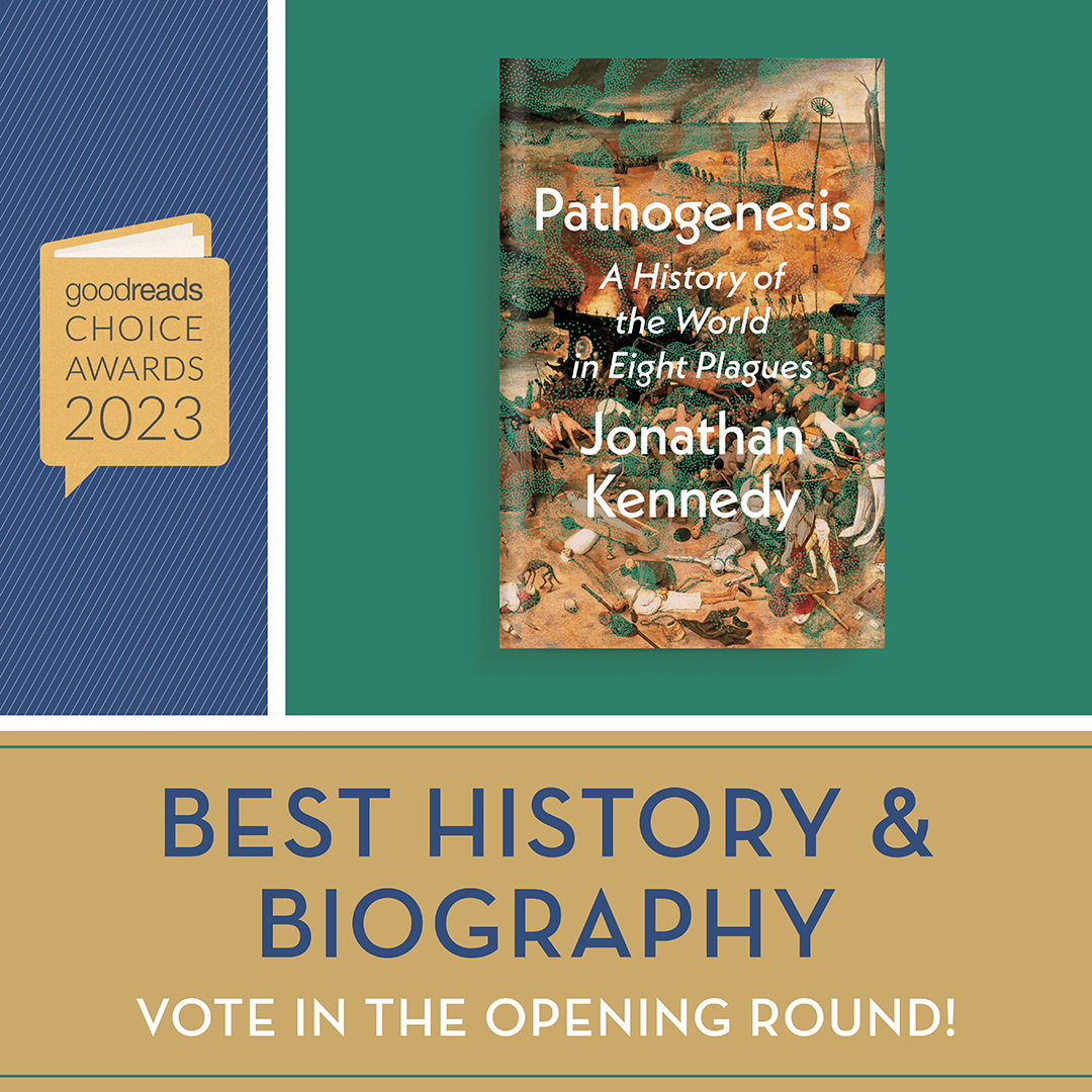 .@J_J_Kennedy's PATHOGENESIS has been nominated for a @goodreads Choice Award for Best History & Biography! Learn more and cast your vote at the link! goodreads.com/choiceawards/b…