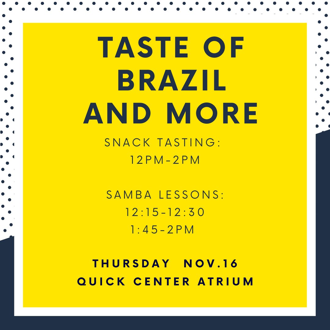 Join us for a taste of traditional Brazilian dishes and also an arrange dance lessons where participants can learn the basics of samba, a popular dance style in Brazil!