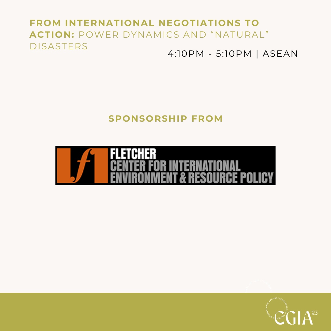 CgiaFletcher's tweet photo. Join us this weekend for our climate panel: From International Negotiations to Action: Power Dynamics and “Natural” Disasters.

Learn more via our Instagram: https://t.co/uff52gAgM2

@thefletcherschool @tuftsuniversity #fletchercgia #cgia2023 #tuftsuniversity #powerpolicyprogress https://t.co/vOertUcSvZ