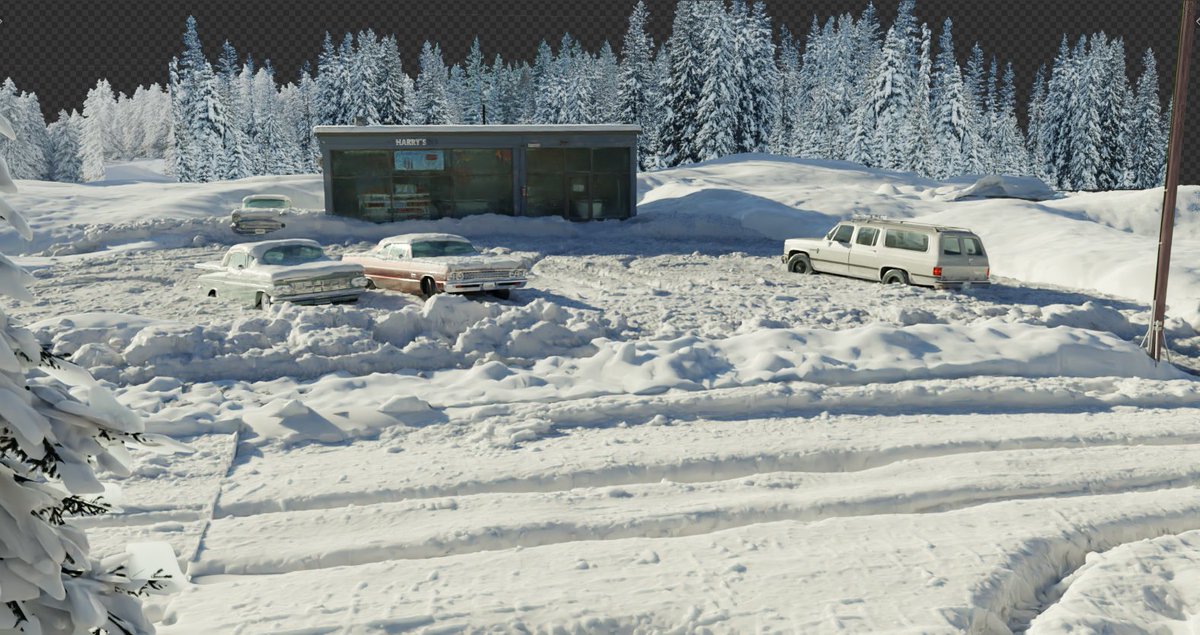 Work In Progress (Blender, Cycles) #workinprogress #WIP #Alaska #winter #snow #blender3d #b3d