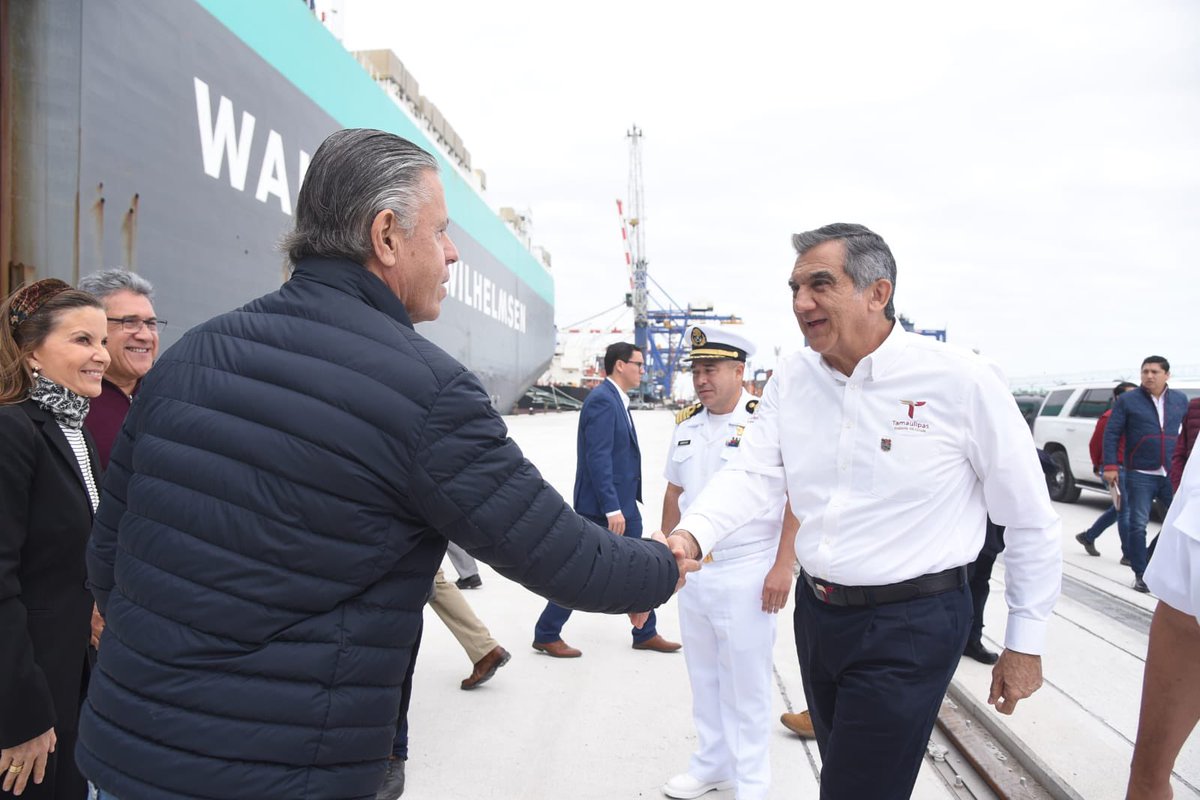 ChuchoNader's tweet photo. El día de hoy con el Gobernador Américo Villarreal Anaya, el alcalde de Altamira, Armando Martínez Manriquez, autoridades e invitados, acudí a la inauguración de la primera fase de la ampliación de la Terminal de Usos Múltiples de la empresa Infraestructura Portuaria Mexicana. https://t.co/aeFV8C9CkL