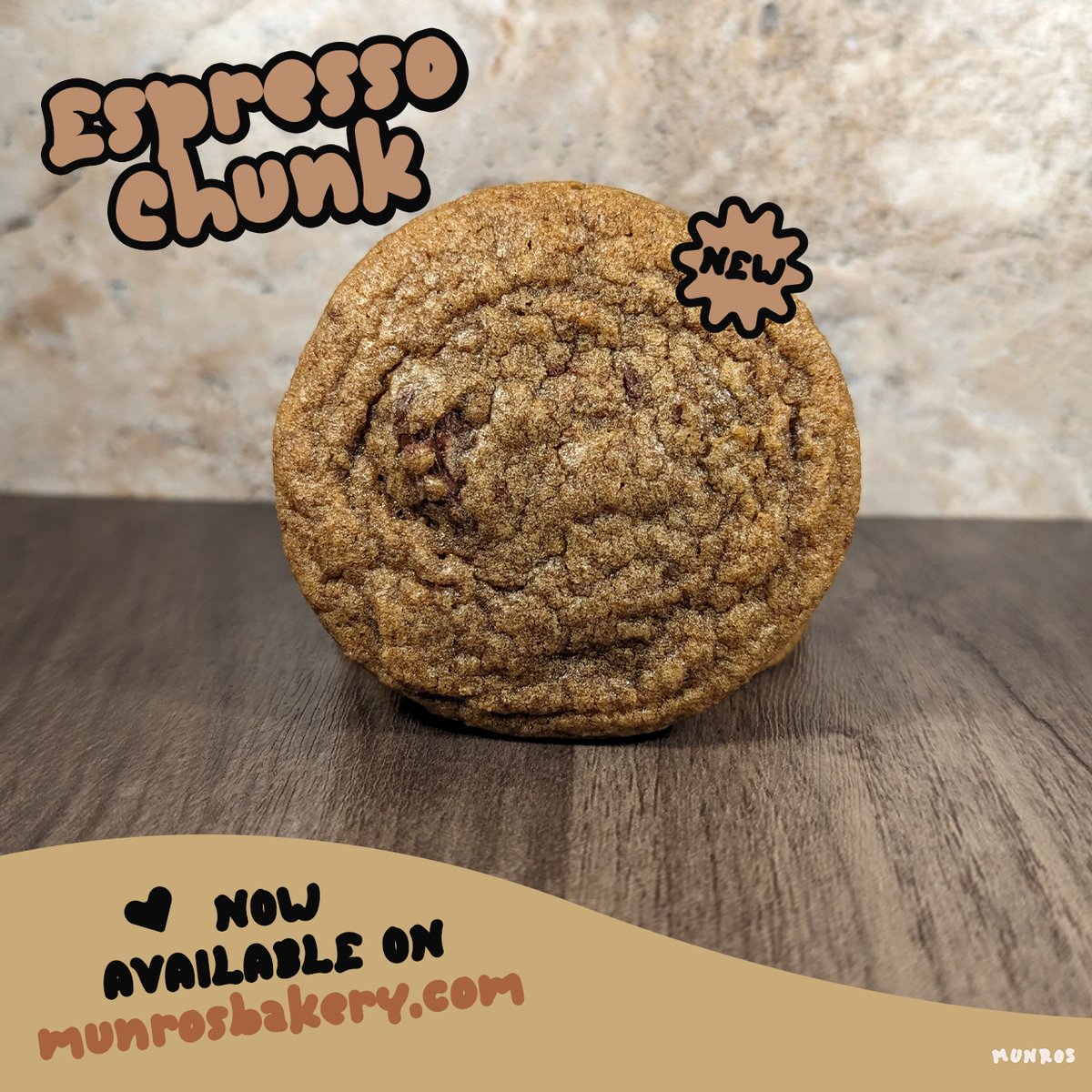 munrosbakehouse's tweet photo. Fragrant espresso cookie dough tossed with milk chocolate chunks

Try our newest cookie out now, The Coffee Bar https://t.co/1ws1XTv0Fx