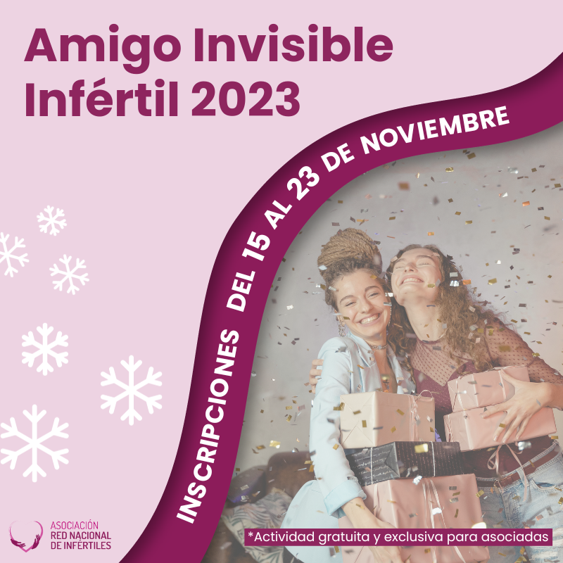 Desde la Asociación queremos proponerte que participes en nuestro amigo invisible infértil. Estamos seguras de que no te vas a arrepentir y que vas a disfrutar muchísimo.

¿Qué tienes que hacer?👉redinfertiles.com/amigo-invisibl…

¡Si eres asociada inscríbete antes del 23 de Noviembre!