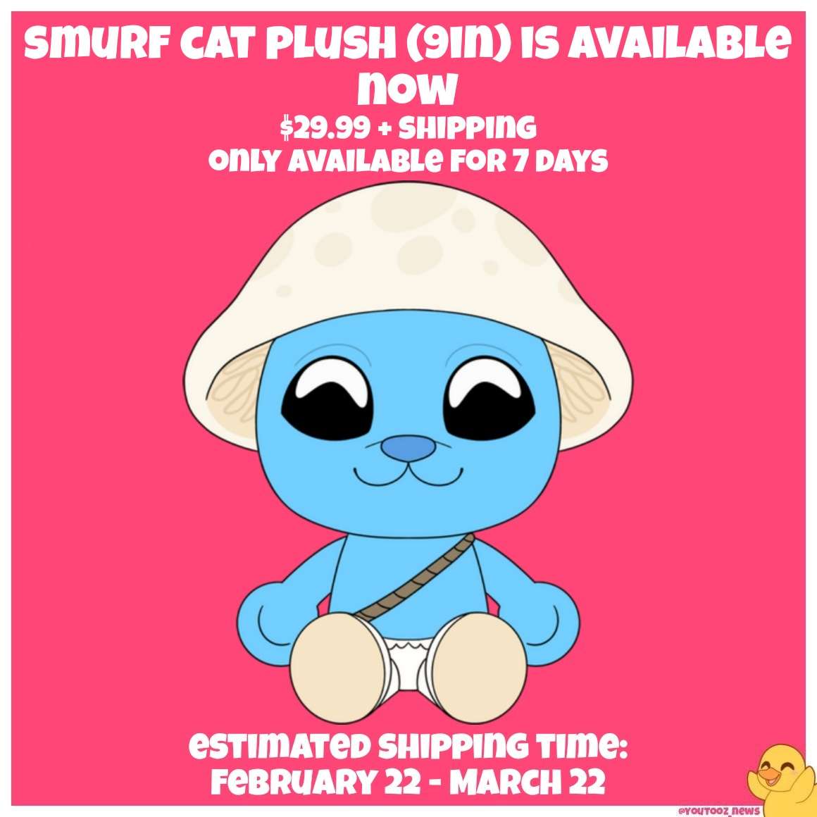 Smurf Cat Plush (9in) – Youtooz Collectibles
