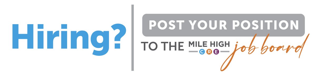 Are you hiring? Mile High CRE reaches thousands of professionals in the CRE and AEC industries in Denver. Post your open positions on our jobs board using this easy-to-navigate form:  milehighcre.com/post-a-job/

#Denver #HiringAlert #commercialrealestate  #Job
