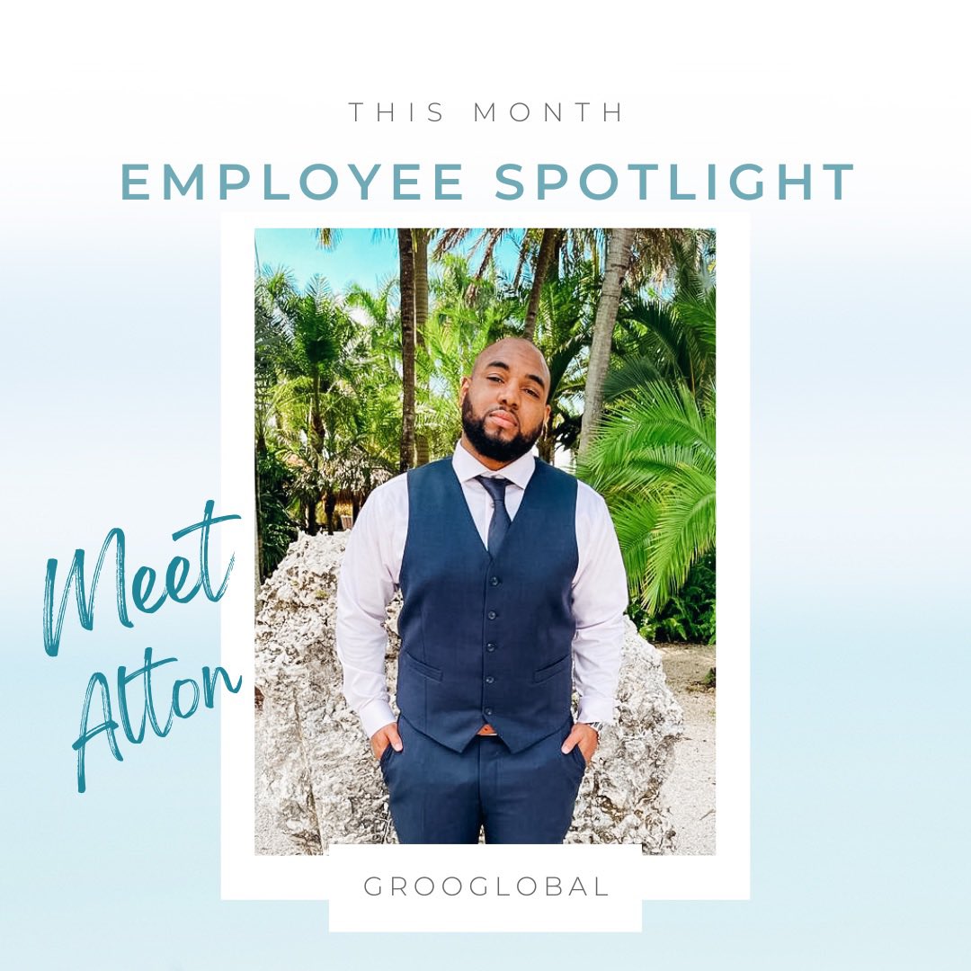 Grooglobal's tweet image. We asked Alton 
 -What is one of your business goals for 2024? make $1000 every week.
-What’s the first thing you would do if you won the lottery? I’d invest a portion into real estate.
-What is something on your bucket list?Retire my family.

#groogloballife #meetourteam