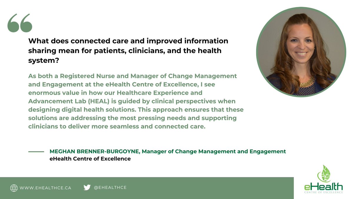 We asked some of our teammates at the eCE: "What does #ConnectedCare &amp; improved information sharing mean for patients, clinicians, and the health system?"

Here's what Meghan Brenner-Burgoyne, Manager of #ChangeManagement and Engagement, had to say. #ThinkDigitalHealth