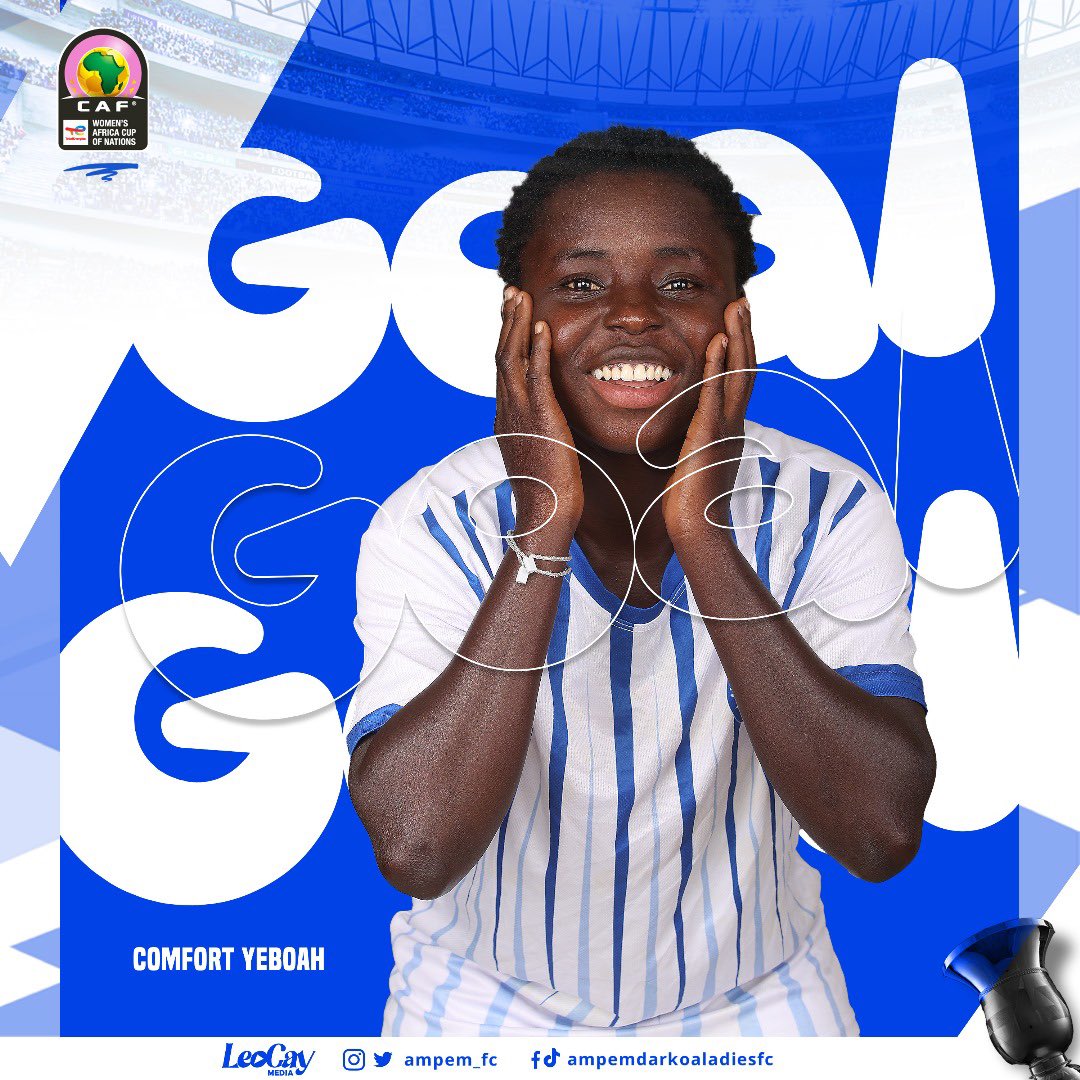ampem_fc's tweet photo. ⌚️6’ |  it’s a penalty call, Comfort Yeboah steps up and it’s a goallllll ⚽️

Ampem Darkoa 1-0 SC Casablanca 

#NanaMma! 👑💙🤍
#EmpowerHerGame https://t.co/5P0J71qWKQ