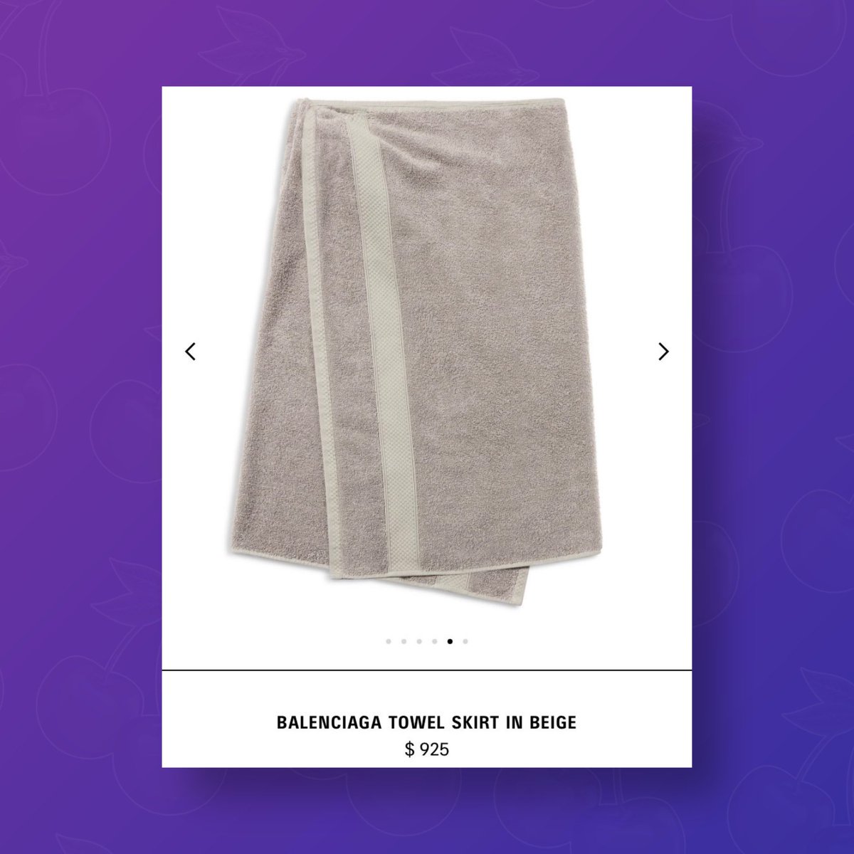 PopBase's tweet photo. Balenciaga is selling a towel skirt for $925. https://t.co/fF9IdViTg4