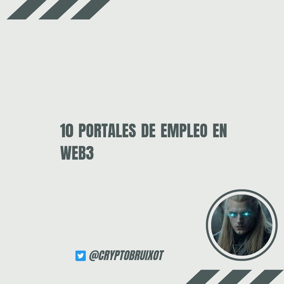 CryptoBruixot's tweet photo. ¿TE GUSTARÍA TRABAJAR EN EL SECTOR WEB3?

En el sector CRIPTO la media de los SALARIOS es SUPERIOR a los 70.000$ al AÑO 🤯

Aquí dejo 1️⃣0️⃣ PORTALES DE EMPLEO para el sector Web3.

🧶🔍 https://t.co/2FmrzrI0Bb