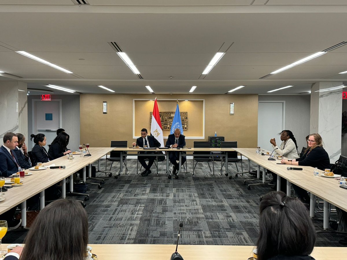 EgyptPRNewYork's tweet image. This morning, bureau members and myself had the pleasure of meeting the #UNGA #FifthCommittee Coordinators for a very fruitful exchange on the current state of play, with the participation of the Committee Secretariat. 

With one month to go, I reiterated my very firm commitment…