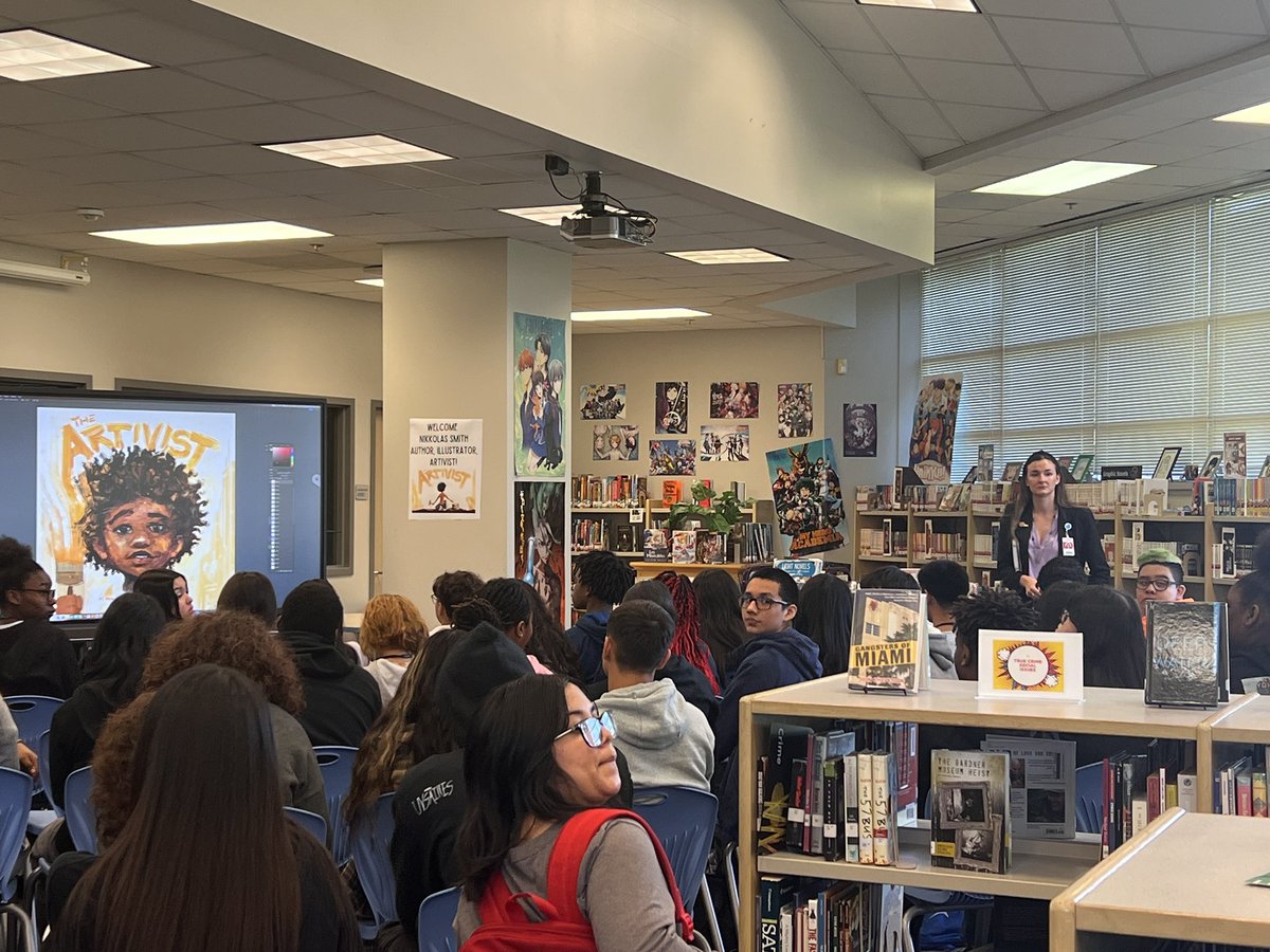 DrEMJaime89's tweet photo. What an AMAZING visit with @4NIKKOLAS #TheArtivist๐ @Ike9_AISD!! Thank you @DenoHarrisArt @liberryninja and @NewmanKaileigh for this opportunity for our Eagles ๐ค๐๐ฆ
๐๐ค#SwoopSwoop @Darrell88Ross https://t.co/wD6AR9Cmxo