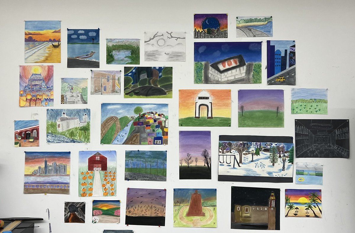 mchslic's tweet photo. 10th, 11th and 12th graders in Miriamβs art class did amazing landscape projects. Awesome creativity going on. https://t.co/Ivb6vJFA35