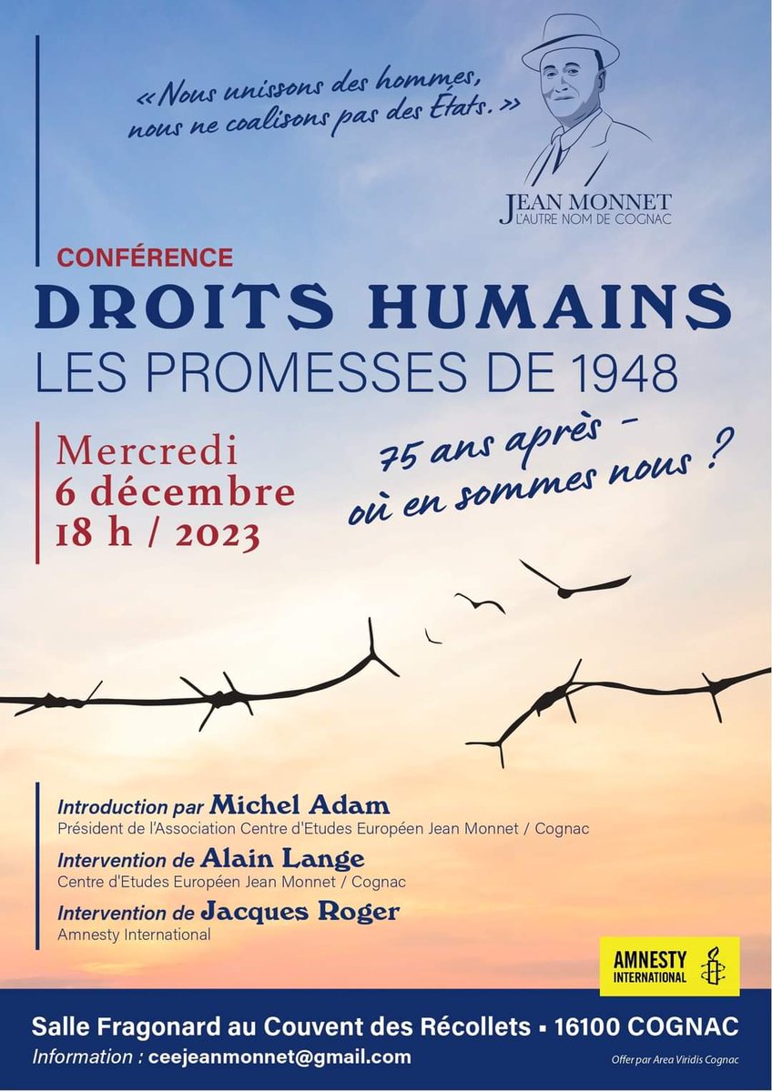 Notre affiche dédiée à la conférence du 6 décembre prochain.