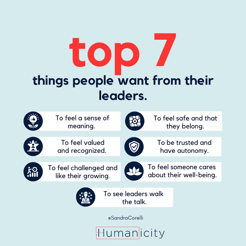 What would you add?

#humanleadership #EmployeeExperience #LeadershipMatters