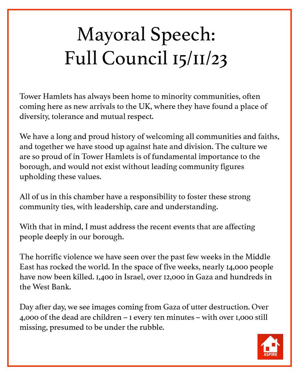 LutfurRahmanTH's tweet photo. My speech to tonight’s Full Council ⬇️ https://t.co/SYX31LoWmj
