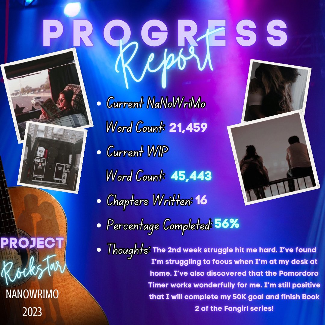 nikkirae_author's tweet photo. NaNoWriMo - Progress Report

#nanowrimo  #projectrockstar  #fangirlseries  #writerscommunity  #writingcommunity #authorcommunity https://t.co/ToC7nBpbdC