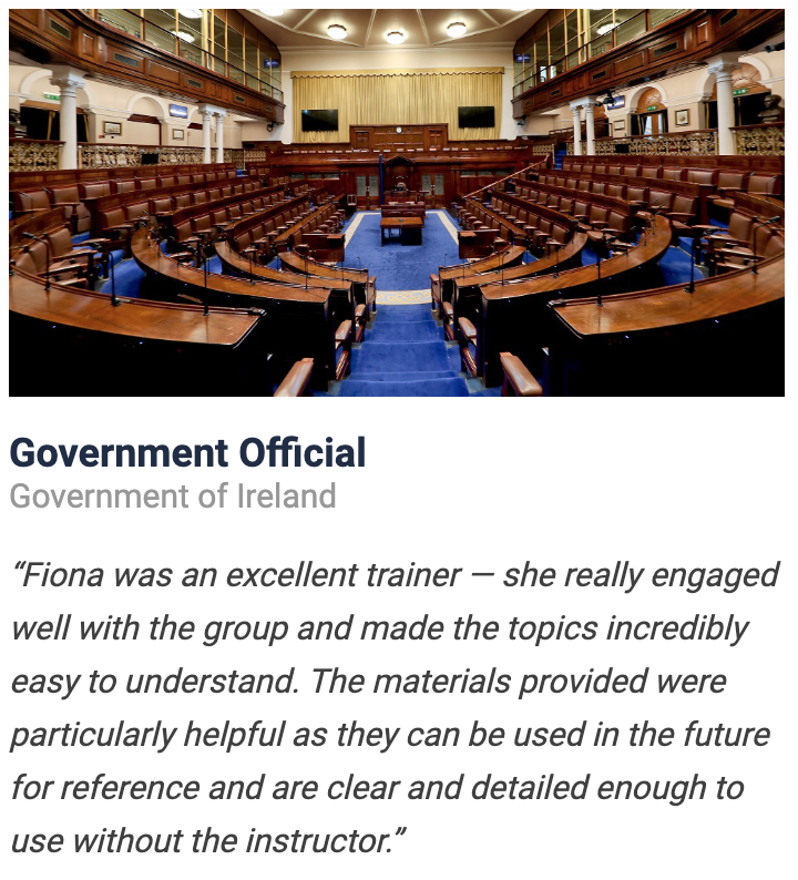 FlasheForward's tweet photo. It's a good career strategy to refresh your Business Writing Skills from time to time. We were delighted to receive this endorsement from a delegate on @FionaAshe's many trainings for the Irish Government. #training #Ireland #businesswriting #reportwriting #briefingnotes #trainer https://t.co/CVWjqL04fn