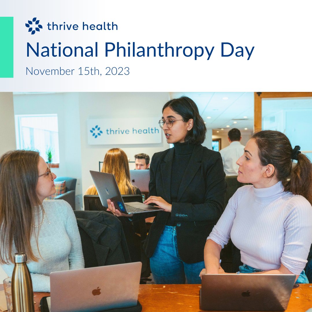 At Thrive Health, we're proud to support our amazing team's generosity by matching their donations to any Canadian registered charity, up to $1,000 each year. Together, we're magnifying the impact of every dollar donated, creating a ripple of positive change in our communities.