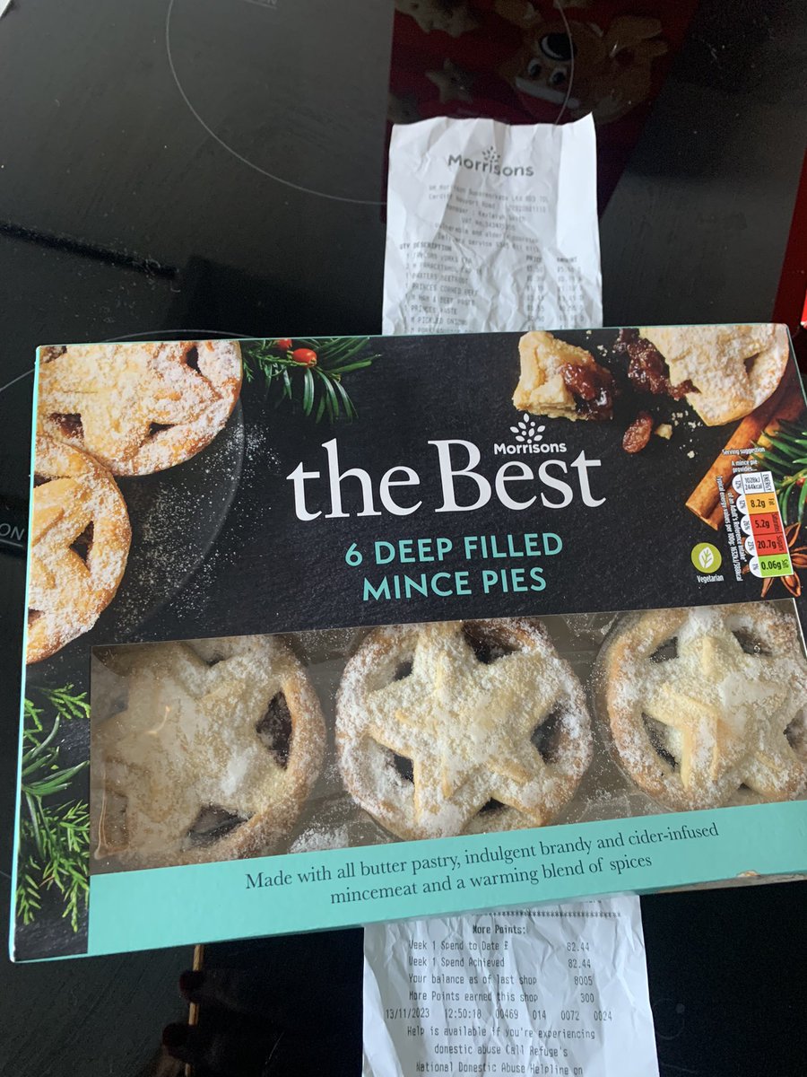 chrissyevans16's tweet photo. @Morrisons bought 2 boxes of mince pies on Monday, 6 days out of date I noticed the next day! These were bought for a 92yr old lady I took shopping with me, rang customer services who kept putting me through to someone else and then phone got cut off!!! No apology for a 92yr old! https://t.co/ZRFIrjE2O6