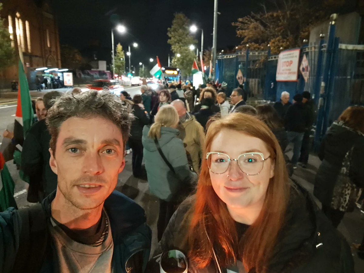 CllrMickCollins's tweet photo. With Unison workers at the RVH for Palestine. Working class people have the power to help break apartheid and isolate Israel by coming out on strike, just as Dunnes workers did during South African apartheid in the 1980s. This is something we need to fight for in the TU movement. https://t.co/jYzgtmVO9X