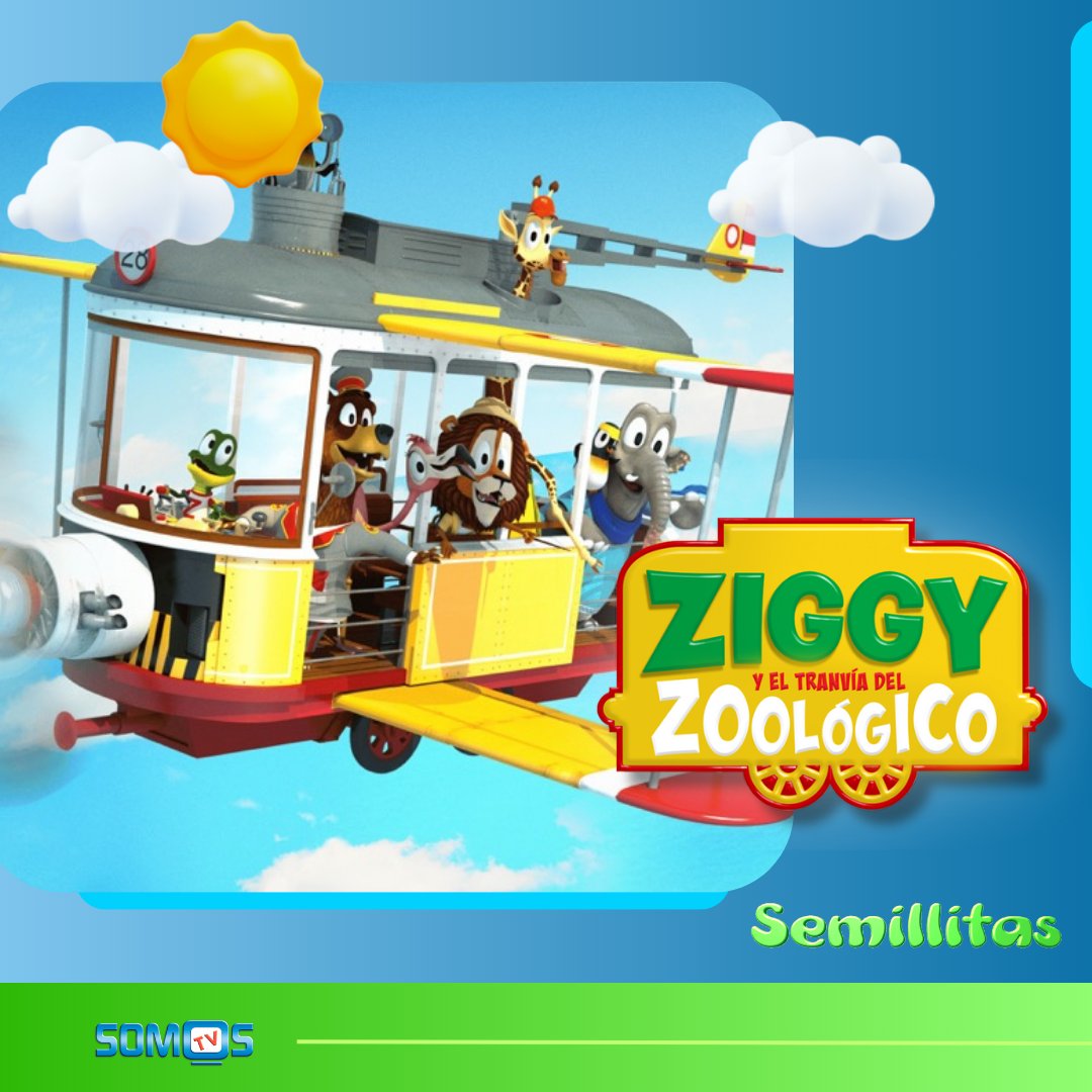SomosTVLLC's tweet photo. Ziggy y sus amigos cada mañana, se visten y abordan un tranvía mágico que los lleva en emocionantes aventuras por tierra y mar. Sin embargo, eventos inesperados hacen que cada viaje sea una gran aventura🚃🤩💚

Conoce más del catálogo que ofrece #SemillitasTV parte de @somostv ☑️ https://t.co/MyvIW2yCyT