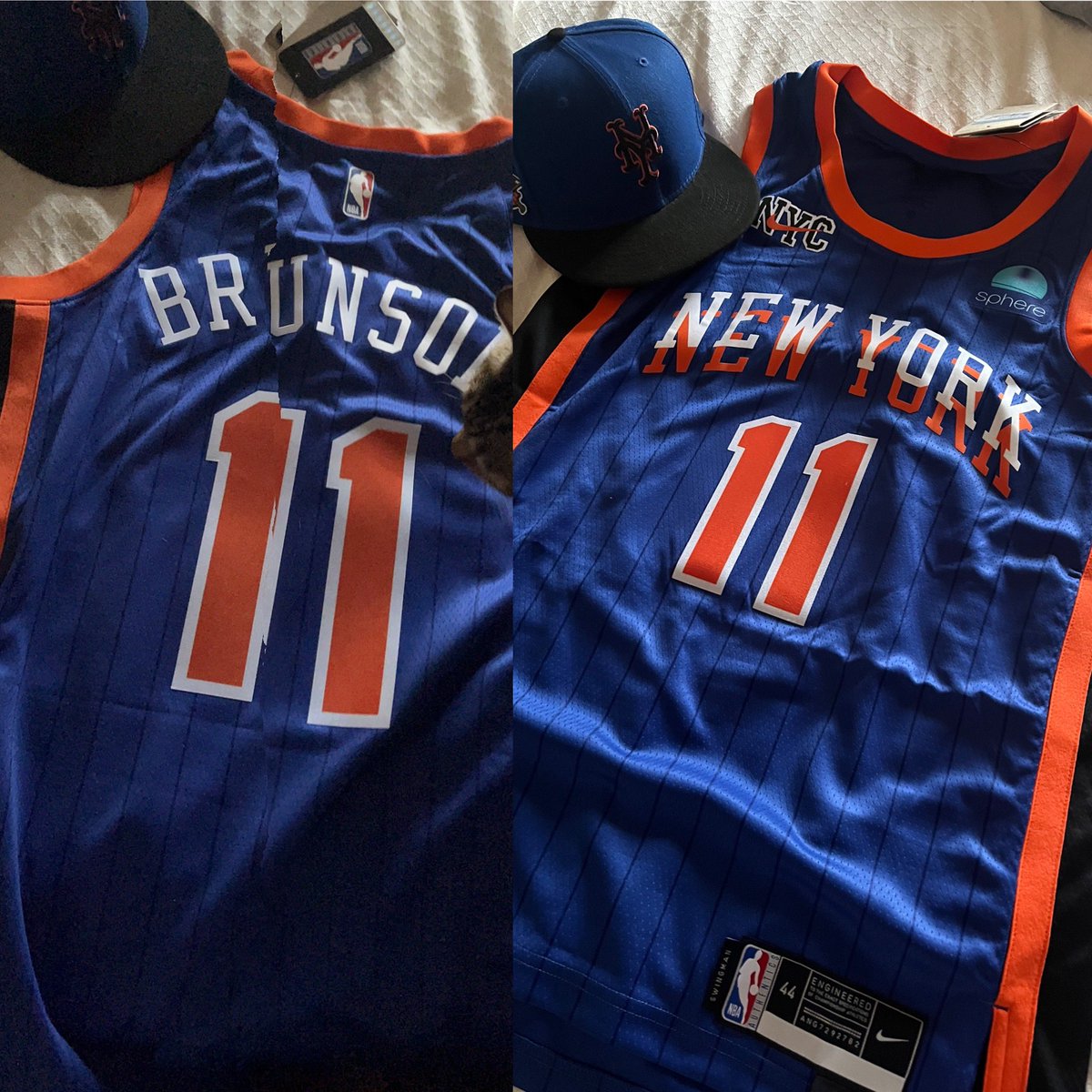 Adrian16010's tweet photo. It finally arrived!!!! And this looks even sweeter in person! In the words of the mighty Thanos..
“Now I can finally rest”
All hail Brungod!! @jalenbrunson1 #nba #nbacityedition #knicks #KnicksTape #knickstwitter #nyk #newyorkforever https://t.co/LmYOlRz3pD