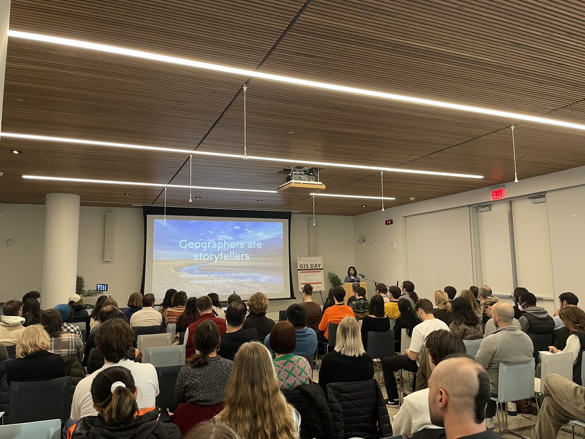TempleGUS's tweet photo. Kicking off #GISday with our keynote speaker Dr. Pinki Mondal @environmondal “Connecting the dots between space and society” https://t.co/5nqyXxRBNO