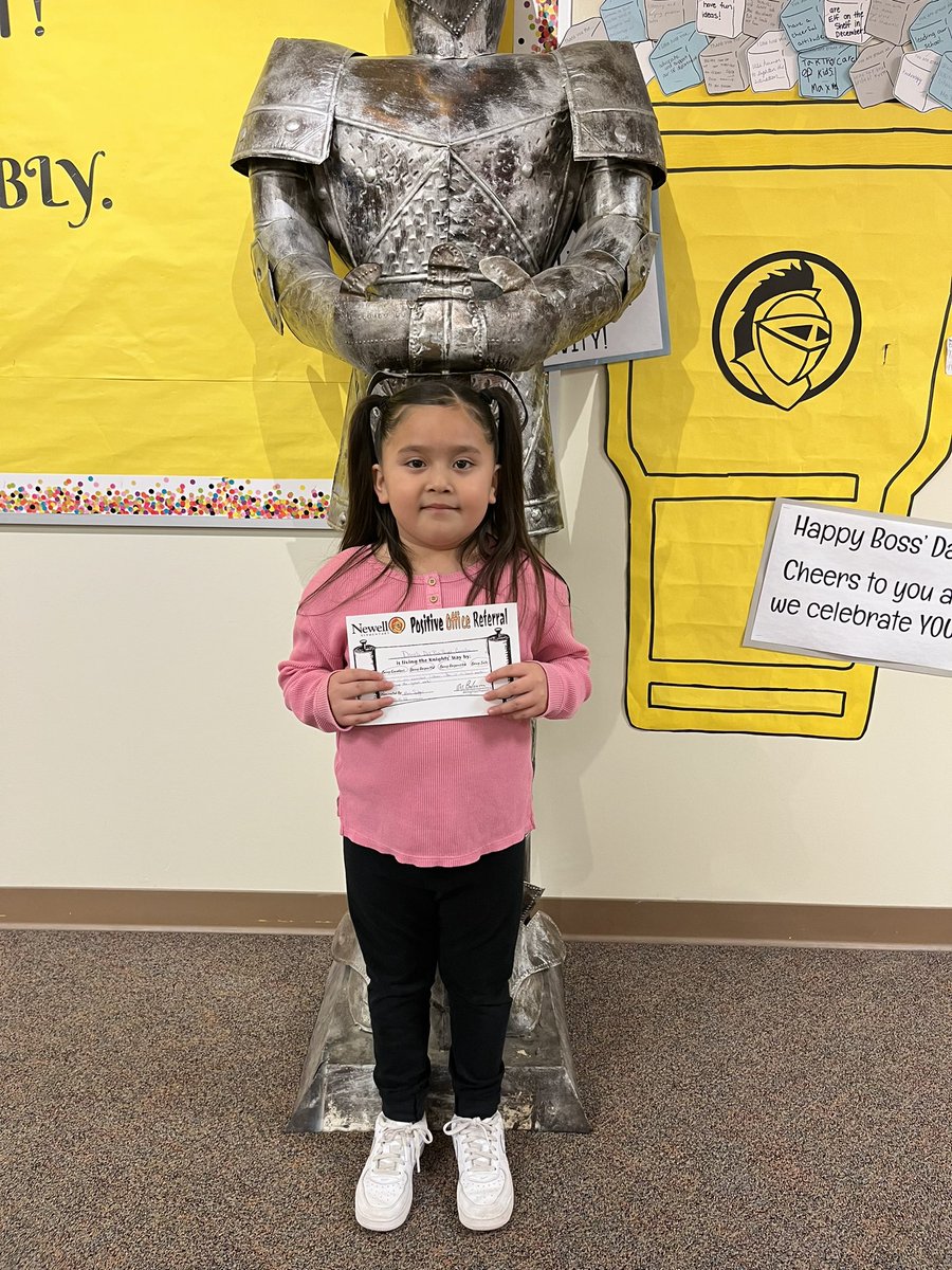 Dareli earned a Positive Office Referral today for living The Knights’ Way! #KnightsofNewell
