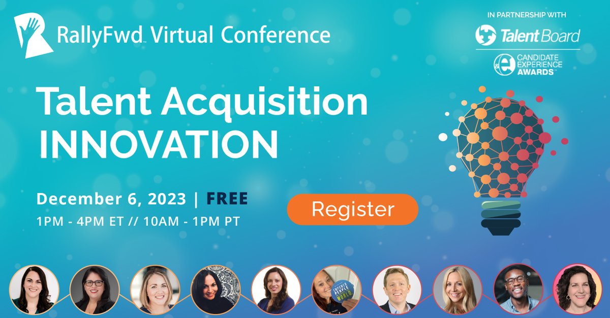 Join #TheCandEs at #RallyFwd Virtual Conference on 12/6 to hear expert practitioners and industry leaders discuss the most important innovations happening right now in TA, recruitment marketing, employer branding &amp; #CandidateExperience! Register for FREE > bit.ly/3uquTW4