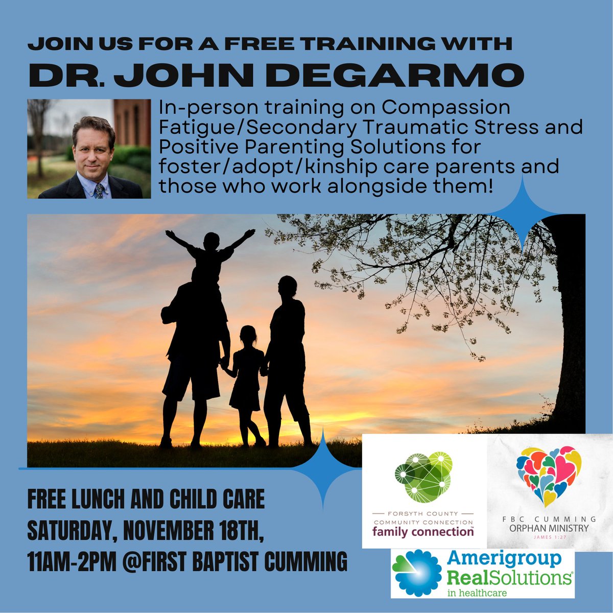 drjohndegarmo's tweet image. I am looking forward to this #training event in Georgia this weekend, where I will be delivering a #keynotespeech on #fostercare. Thank you to @Amerigroup GA for partnering in this. The need for more foster parents is even more critical than ever. #parenting #children
