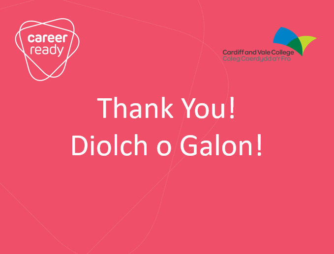 Thank you for watching this evening.

I am so proud of all of our <a href="/CareerReadyUK/">Career Ready</a> <a href="/CAVC/">Cardiff and Vale College | Coleg Caerdydd a’r Fro</a>  learners who have finished this year’s programme.

Well done! 👏

Thank you to all of our volunteers who make it happen and provide support every step of the way, you are truly inspirational😃