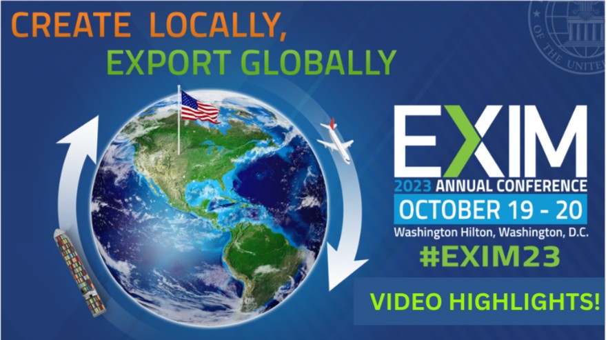 EximBankUS's tweet photo. ICYMI: The #EXIM23 Annual Conference- Create Locally, Export Globally- was a huge success!
Follow the link to watch highlights from our impactful panel sessions: https://t.co/fUIeqXnoKT https://t.co/1buQrMnfp5