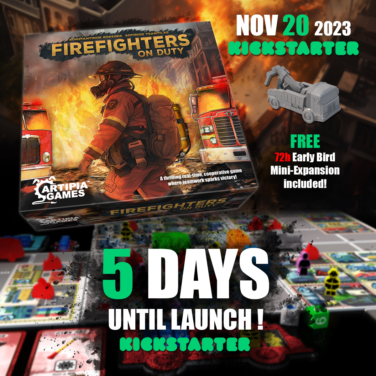 Only five days until Firefighters on Duty launches on Kickstarter! kickstarter.com/projects/24147…